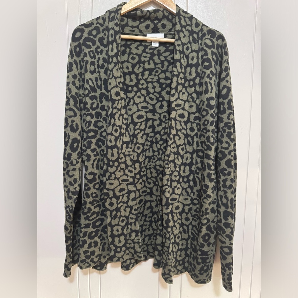 Leopard cardigan green/black